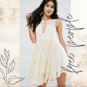 Free People White Lace Shift Dress NWT